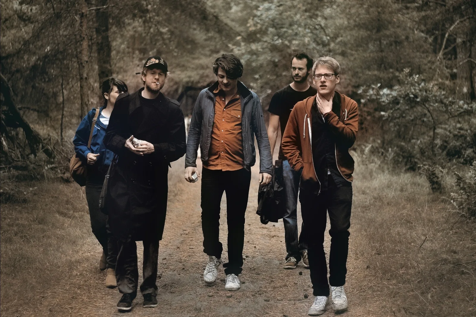 The director and several crew members on the walk between basscamp and set.