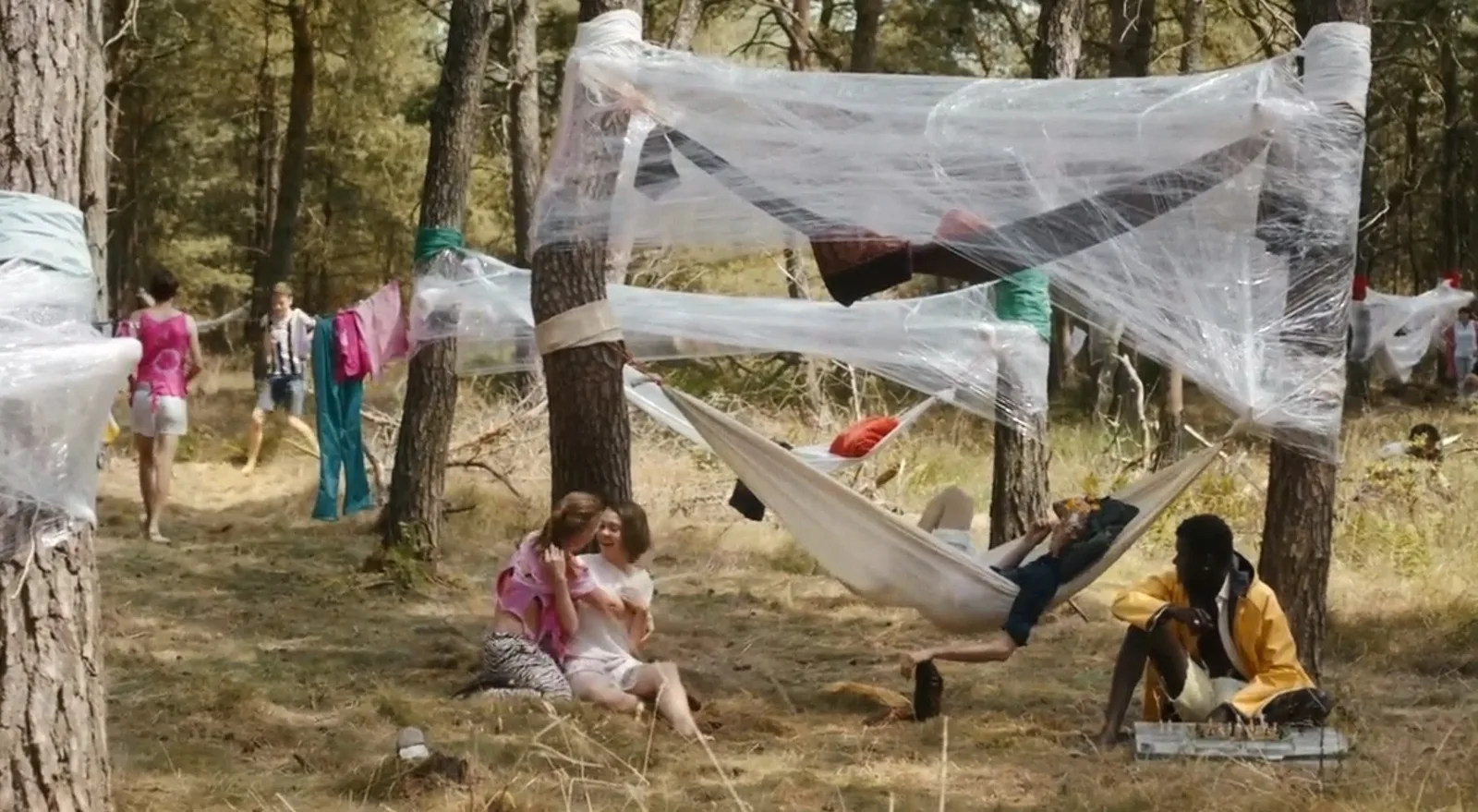 A still from the film, the camp the story takes place at.